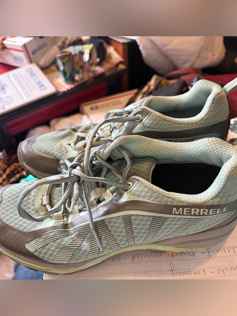Merrell Siren Edge Hiking Shoes Light Green Aqua Women's Size 7.5 EUC